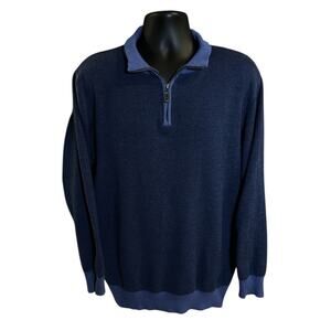 Tailorbyrd Sweater Men's‎ 2XL Navy Blue 1/4 Zip Golf Long Sleeve Pullover